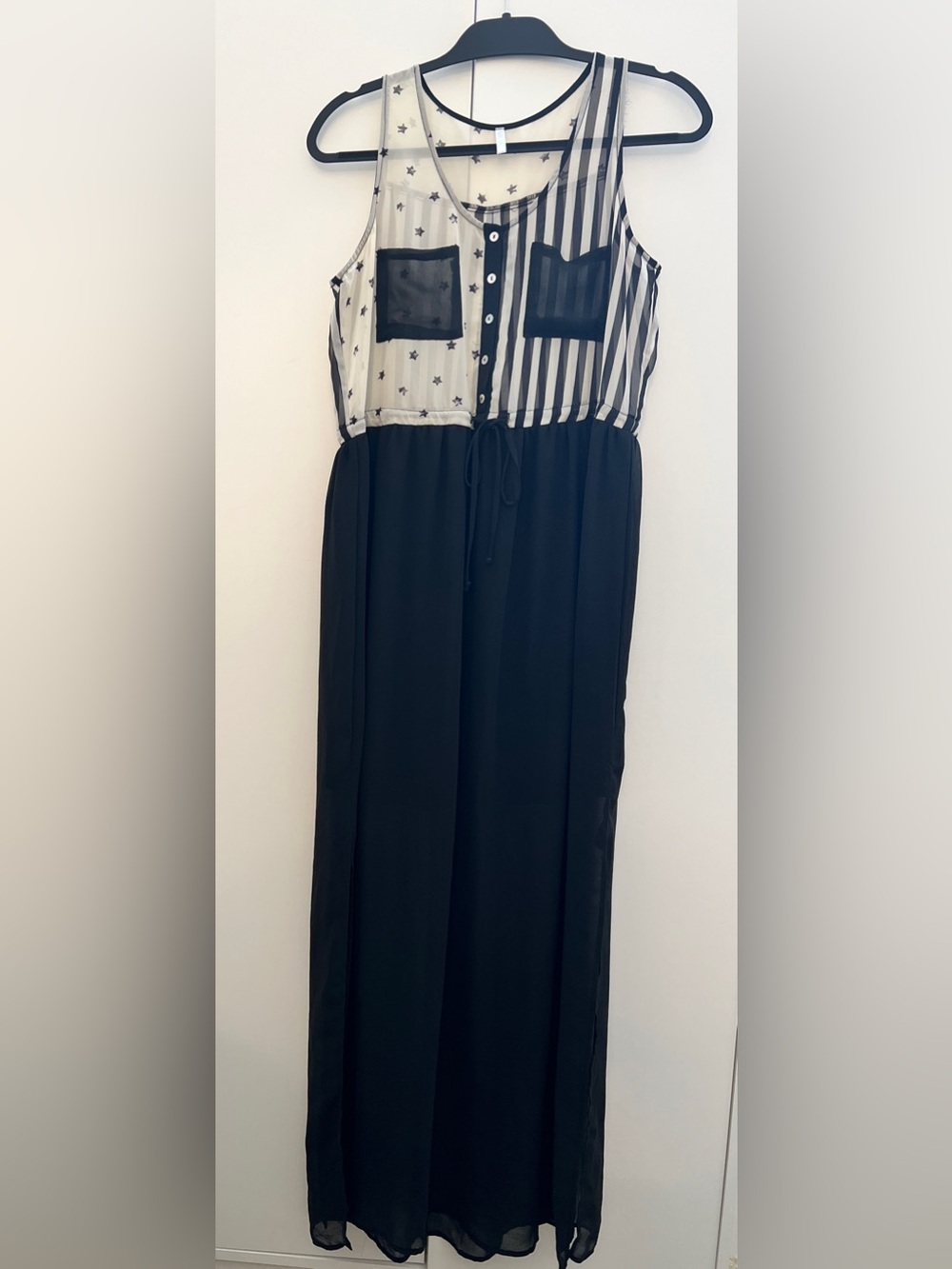 Nine Bird Sleeveless Sheer Maxi Dress